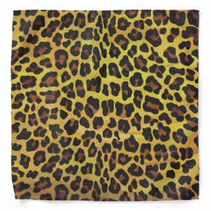 Leopard Brown and Yellow Print Bandana