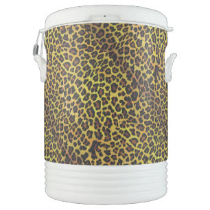 Leopard Brown and Yellow Print Beverage Cooler