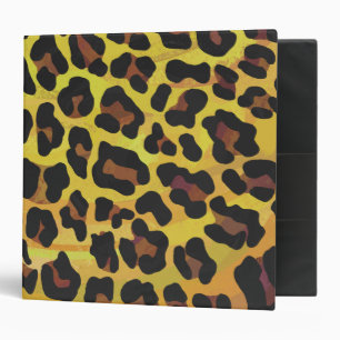 Leopard Brown and Yellow Print Binder