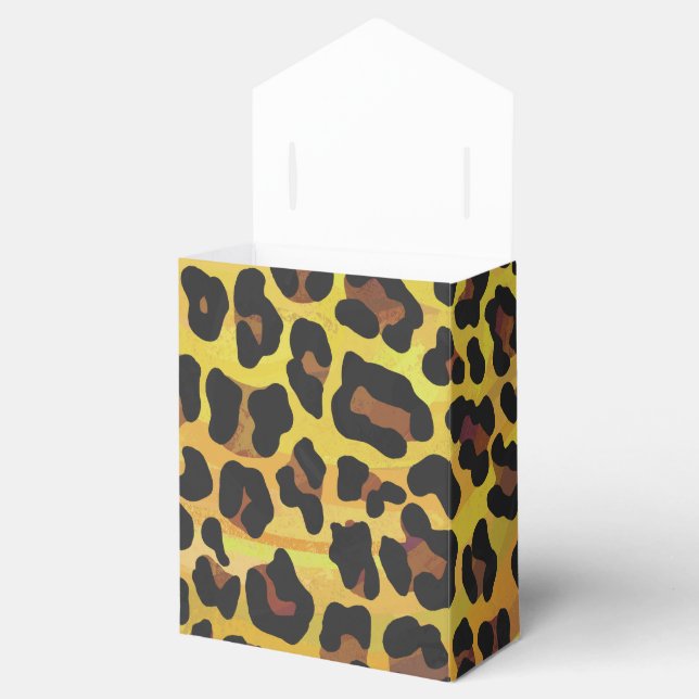 Leopard Brown and Yellow Print Favor Boxes (Opened)