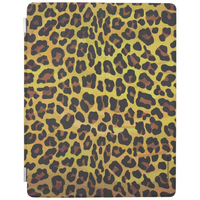 Leopard Brown and Yellow Print iPad Smart Cover (Front)
