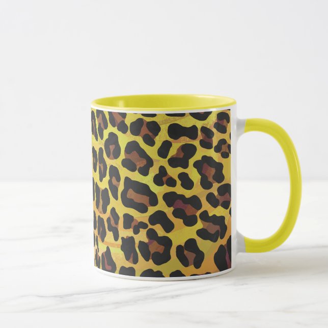 Leopard Brown and Yellow Print Mug (Right)