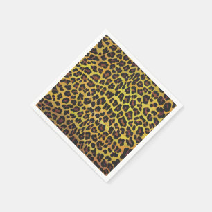 Leopard Brown and Yellow Print Napkins