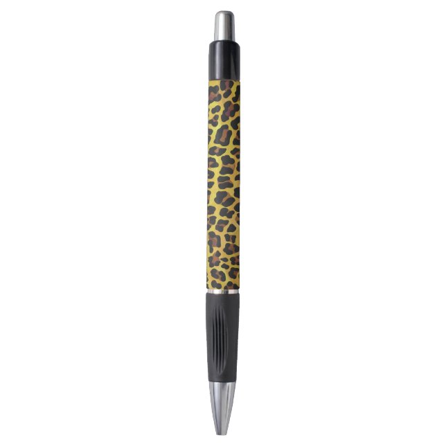 Leopard Brown and Yellow Print Pen (Front Vertical)