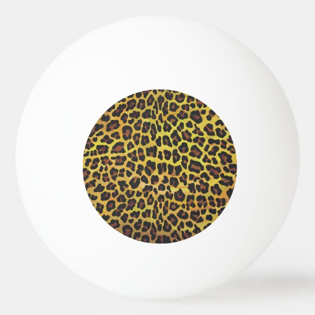 Leopard Brown and Yellow Print Ping-Pong Ball (Front)