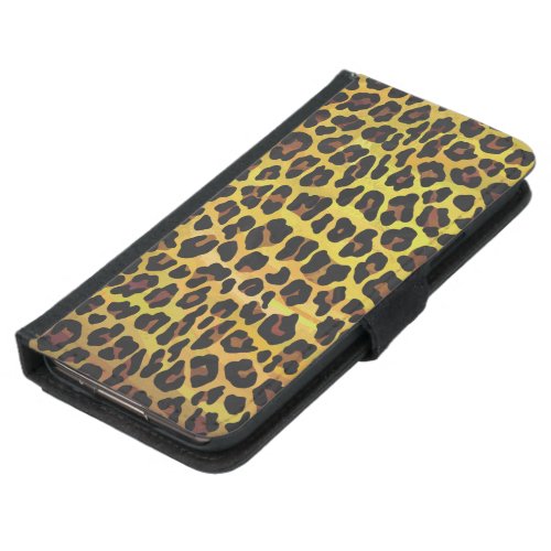 Leopard Brown and Yellow Print Wallet Phone Case For Samsung Galaxy S5