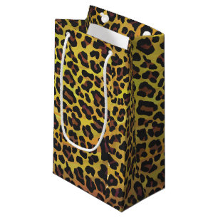 Leopard Brown and Yellow Print Small Gift Bag