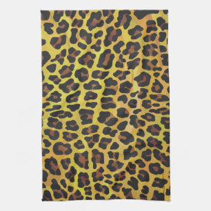 Leopard Brown and Yellow Print Towel