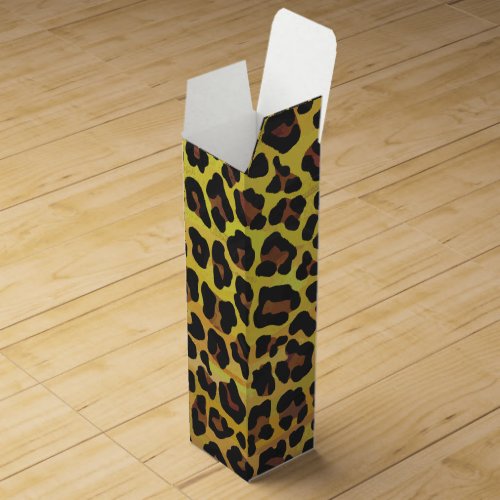 Leopard Brown and Yellow Print Wine Gift Box