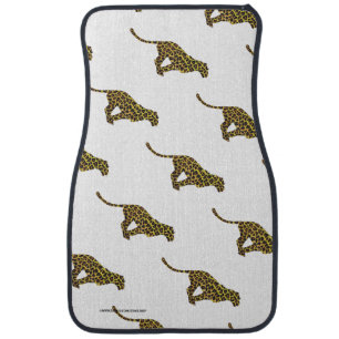 Leopard Brown and Yellow Silhouette Car Mat