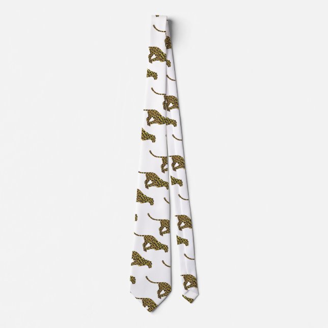 Leopard Brown and Yellow Silhouette Tie (Front)