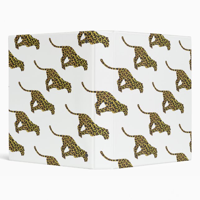 Leopard Brown and Yellow Siloette 3 Ring Binder (Background)