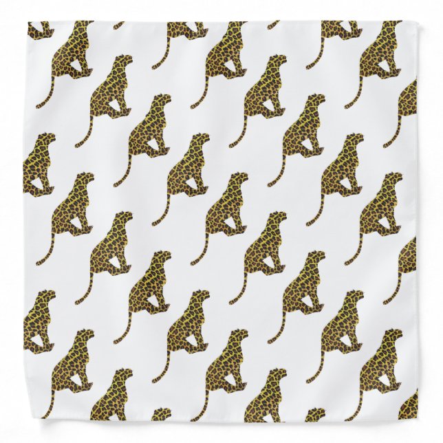 Leopard Brown and Yellow Siloette Bandana (Front)