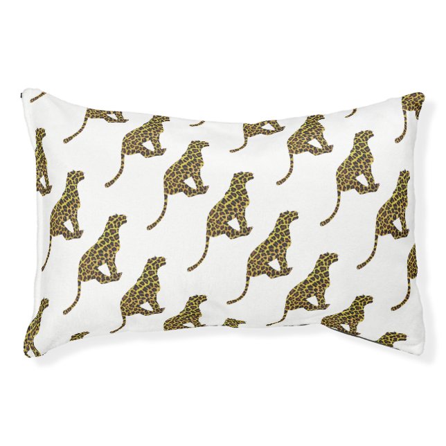 Leopard Brown and Yellow Siloette Pet Bed (Front)