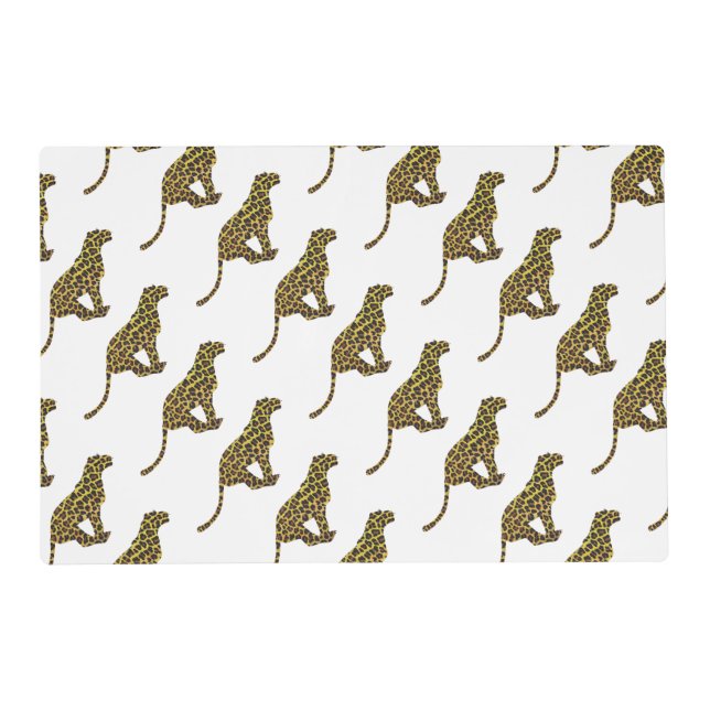 Leopard Brown and Yellow Siloette Placemat (Front)