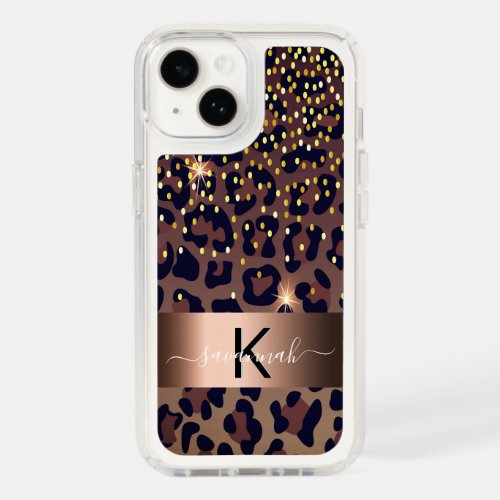 Leopard brown black monogram chic speck iPhone 14 case