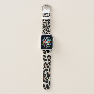 Leopard brown & black skin print apple watch band
