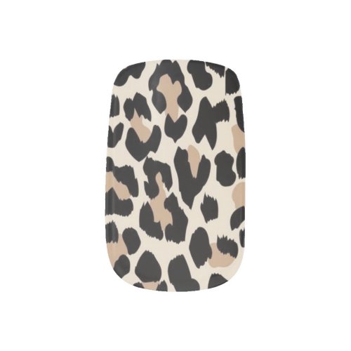 Leopard brown  black skin print minx nail art