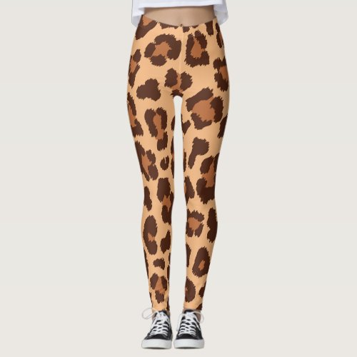 Leopard brown spotted cheetah pattern Legging