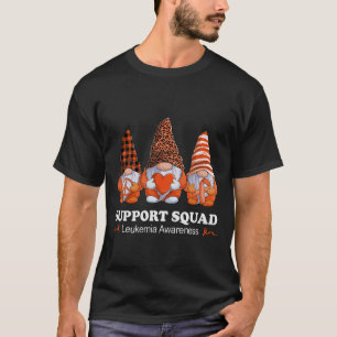 Leopard Buffalo Plaid Gnome Support Squad Leukemia T-Shirt