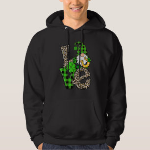 Leopard Buffalo Plaid Gnomies St Patricks Day Gnom Hoodie