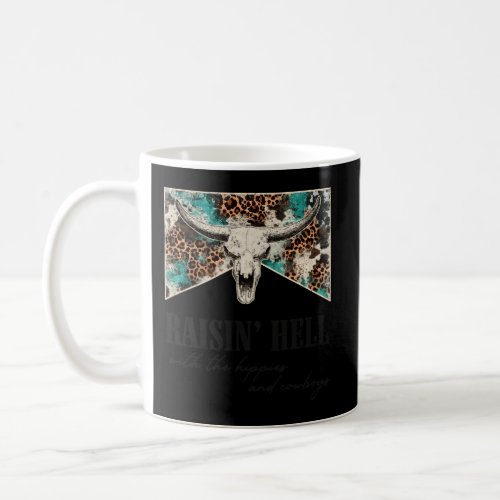 Leopard Bull Skull Raising_Hell With The Hippies A Coffee Mug