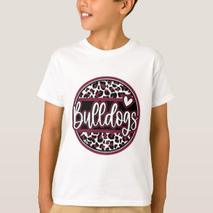 Leopard Bulldogs School Spirit Name Fan Team Back  T-Shirt
