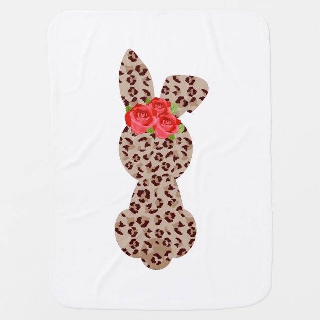 leopard bunny baby blanket (Front)