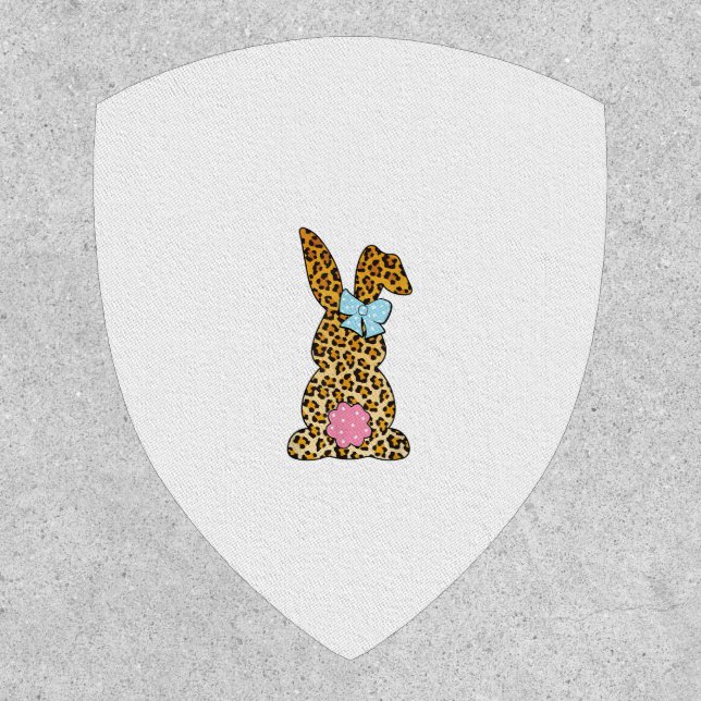 Leopard Bunny Rabbit Happy Easter Day Tees For Wom Patch (Front)