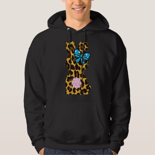 Leopard Bunny Rabbit Polka Dots Ribbon Easter Wome Hoodie