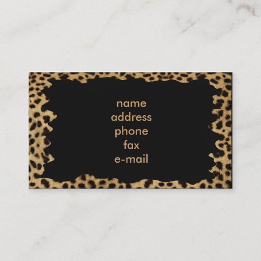 Customizable leopard business card templates