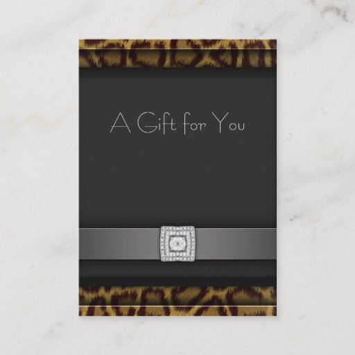 Customizable Leopard Business Gift Certificate Gift Cards Business Card Templates