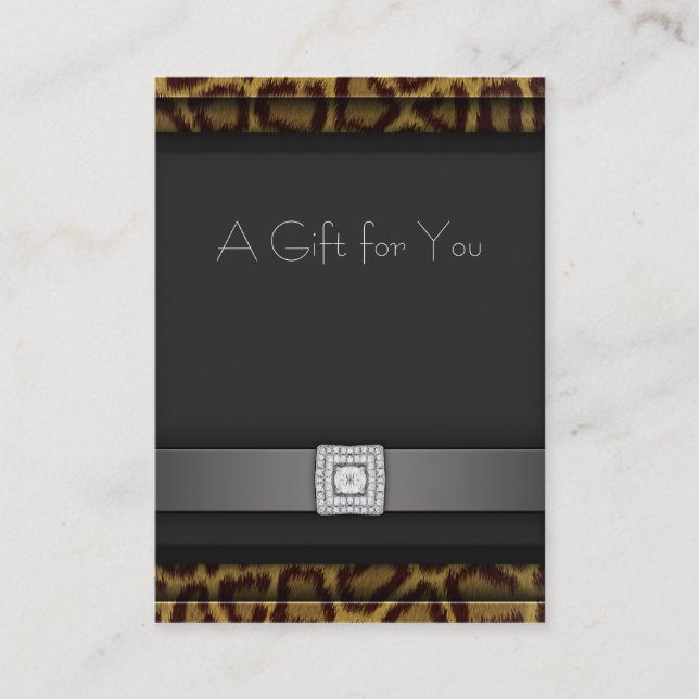 Leopard Business Gift Certificate Gift Cards (Front)