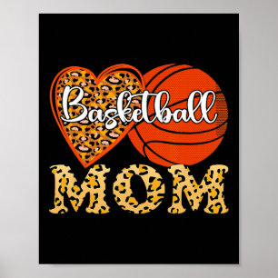 Leopard Bysketbyll Mom Game Day Mom Life Tie Dye M Poster