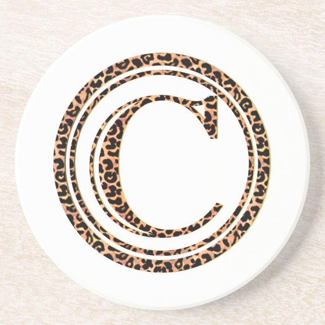 leopard C Drink Coaster (Front)