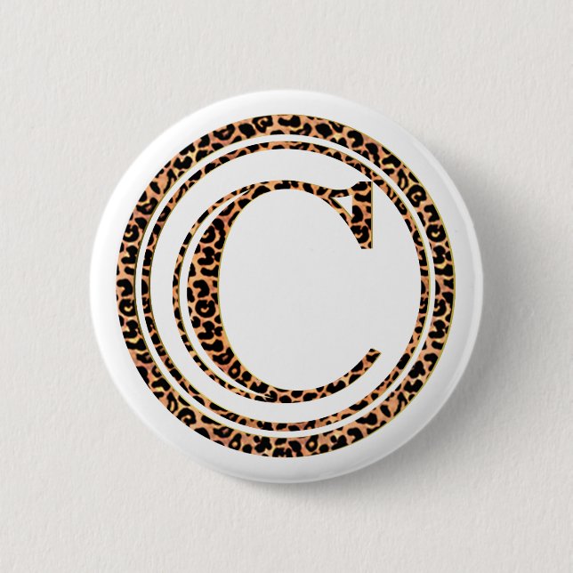 leopard C Pinback Button (Front)