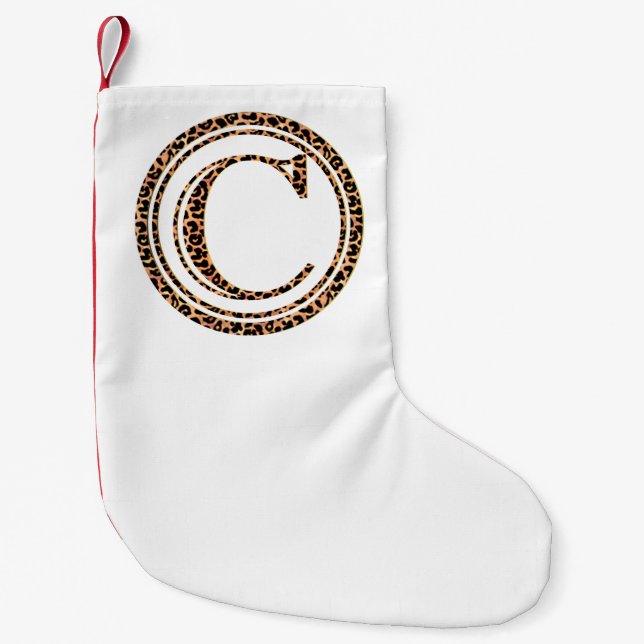 leopard C Small Christmas Stocking (Front)