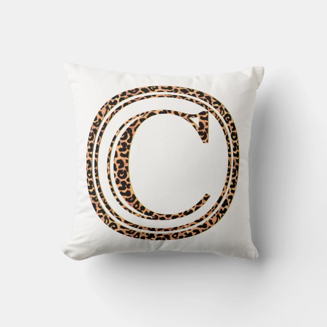 leopard C Throw Pillow (Front)