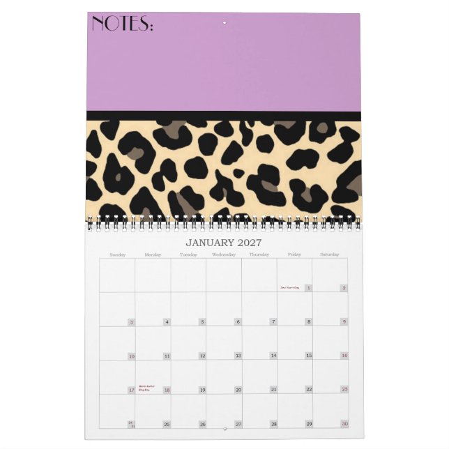 Leopard Calendar (Jan 2027)