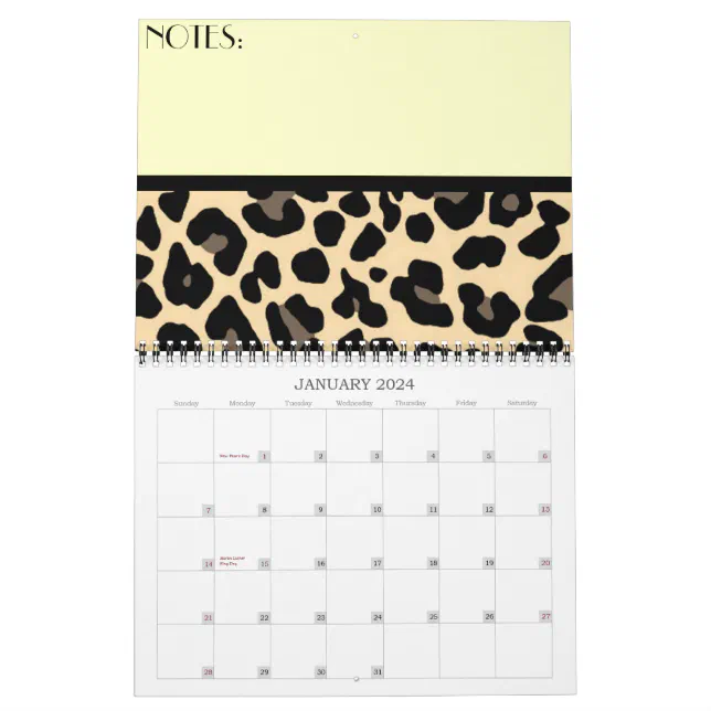 Leopard Calendar Zazzle