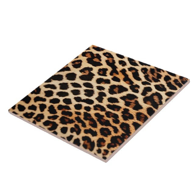 Leopard Cat Animal Print Trendy Collection Ceramic Tile (Side)