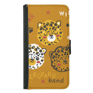 Leopard Cat: Cute Tee Drawing Samsung Galaxy S5 Wallet Case