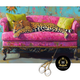Leopard Cat Decoupage Furniture Tissue Paper