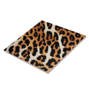 Leopard Cat Trendy Animal Print Collection Ceramic Tile