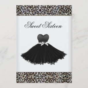 Leopard Chandelier Sweet Sixteen Birthday Party Invitation