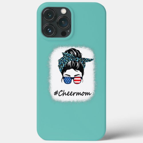 Leopard Cheer Mom Messy Bun Mothers Day  iPhone 13 Pro Max Case