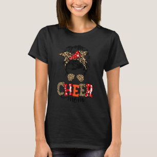 Leopard Cheer Mom Proud Cheerleader Mama Mother Wo T-Shirt