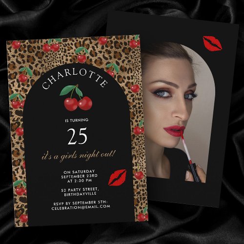 Leopard Cheetah Animal Print Cherry Birthday Photo