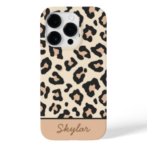 Leopard Cheetah Animal Print Custom Cursive Name Case-Mate iPhone 14 Pro Case