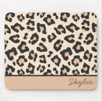 Leopard Cheetah Animal Print Custom Cursive Name
